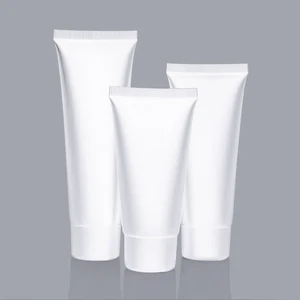 Factory-Made White Plastic Cosmetic Lotion Tubes Refillable Empty Shampoo Canister With Screw-on Bottle Caps For Facial Cleanser