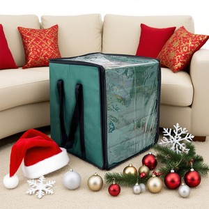 Large Foldable Christmas Ornament Storage Boxes with 5 Separate Divided Trays Classic Design for Gift Decoration Storage
