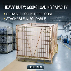 Warehouse Material Handling Durable Long Life Metal Steel Wire Basket Container