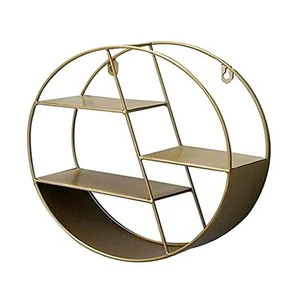 Handmade Metal Gold Color Shelf Rack Trending Design Round Shape Kitchen Rack With Prime Quality Rack
