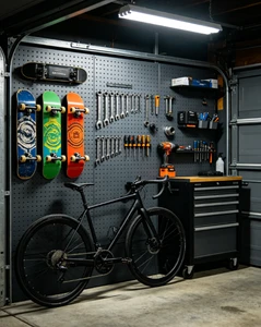 Wall Mount Metal Pegboard Tool Storage Rack Heavy Duty Hole Panel Organizer for Ghana Garage Workshop Hardware Store