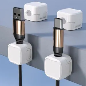 6 Pack Magnetic Cord Organizer, Easy Secure Adhesive Cable Management, Wire Holder Keeper Organizer Management