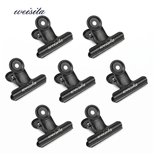 38mm Black Coated Metal Bulldog Clip Utility Hinge Office Home Kitchen Tag Bag Clamp
