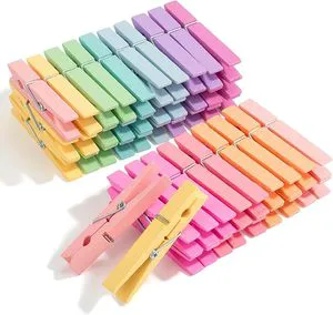 Colorful Wooden Clips Decorative Photo Clothespins for Crafts and Home Organization