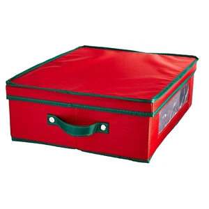 Christmas Style Red Hot Sale Polyester Foldable Zipper Holiday Waterproof Stemware Balloon Wine Glass Storage Box
