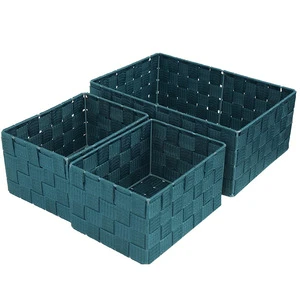 Hand Woven Nylon Eco-Friendly Storage Basket for Home Use on Shelves