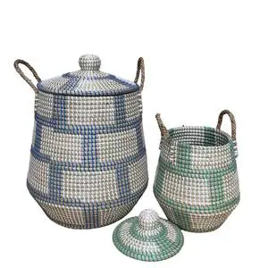 Woven Storage Basket Handmade Natural Organizer Basket for Home Decor Wholesale Supplier from Vietnam
