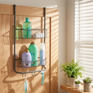 Over-the-Door Bathroom Organizer And Storage Rack Bathroom Hanging Rack Organizer