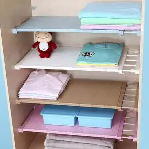 Adjustable Storage Rack Organizer DIY Divider Separator for Cabinet Wardrobe Cupboard Kitchen Bathroom
