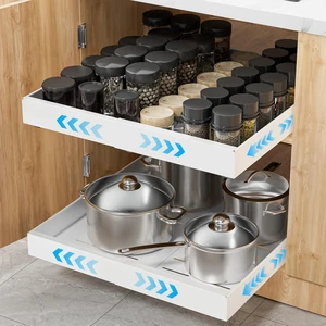 Pull Out Cabinet Organizer Expandable Heavy Duty Slide Out Drawers Roll Out Shelf Storage for Kitchen Base Cabinet Organization