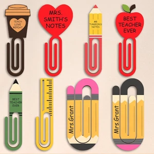 Custom Shape School Bag Hanger School Office Stationery Gifts Digital Printing Acrylic Paper Clip