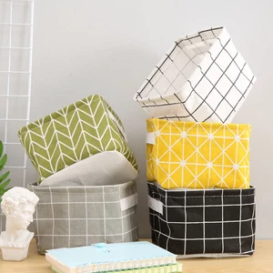 Wholesale Nordic Style Fabric Storage Bag Multi- Pattern Waterproof Foldable Organizer Handle Storage Boxes & Bins