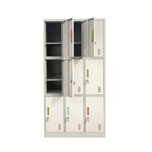 Hot Sale School Swimming Gym Office Staff Metal Locker Steel 9 Doors Storage Locker Cabinet