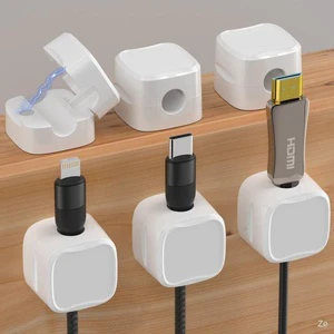 Data Line Magnetic Absorption Storage Fixing Clip with Traceless Finish Plastic Material Custom Logo Cables Storage