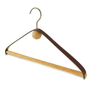 Nordic Creative Beech Leather Hook Hanger Pants Rack Clothing Store Women's Clothes Universal Wide Shoulder Non-slip Hangers