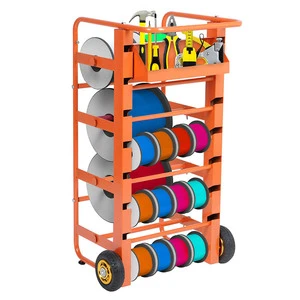 JH-Mech Cable Caddy Wire Spool Holder With Storage Tray For Wiring Storage Heavy Duty Multi-Spool Cable Wire Spool Rack