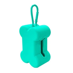Custom Food Grade Cute Silicone Pet Poop Bag Clip And Dispenser Portable Silicone Dog Waste Bag Storage Holder