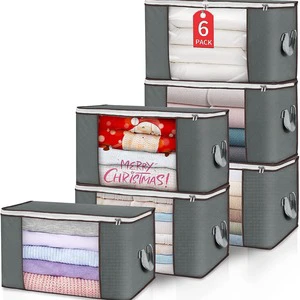 Hot Sale Large Capacity Foldable Clothes Storage Organizer Modern Fabric Under Bed Storage Bag with Clear Window