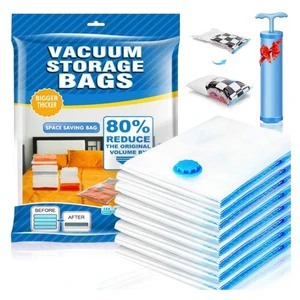 Vacuum Storage Bags Foldable Clothing Organizer for Bathroom Bedding Pillows Towels Clothes Space Saver Travel