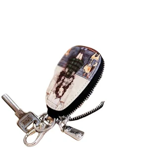 New Cute Zipper Bag Fashion Cartoon Leather Key Storage Bag Clip