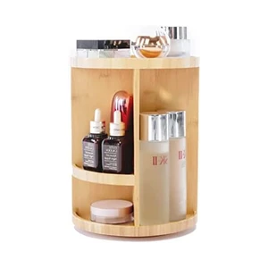 Cheap 360-Degree Rotating Bamboo Brush Holder Organiser Beauty Cosmetic Display Bamboo Make up Organizer