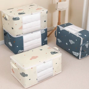 Household Large Capacity Clothes Quilt Storage Bag Non-woven Fabric Quilt Storage Bag with Zipper for Travel and Organization