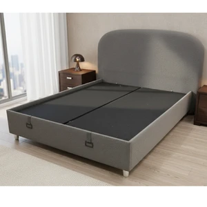 Modern Bamboo Steel Frame Upholstered Bed Base Storage Box Hydraulic Lift System Commercial Grade B2B Wholesale Bedding Bedding