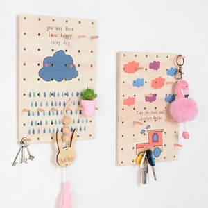 Wooden Pegboard Modular Display Organization Storage Wall Hanger Racks