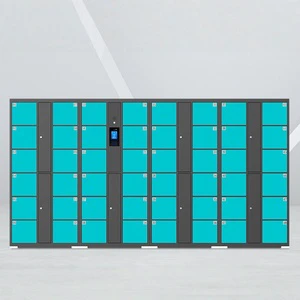 48-Door Steel Outdoor Facial Recognition Biometric Electronic Weatherproof Rust Resistant Storage System Supermarket Gym Locker