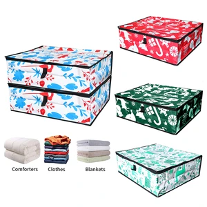 PP Waterproof Support Customization Foldable Cabinet Clothes Blankets Organizers Under Bed Storage Bags With Zipper