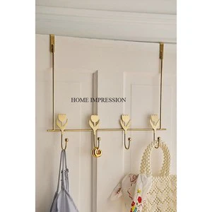 Aluminum Modern Eco-Friendly Durable Unique Flower Design Wall Hook Hanger with 1 Hook for Bathroom Towel and Coat Rack