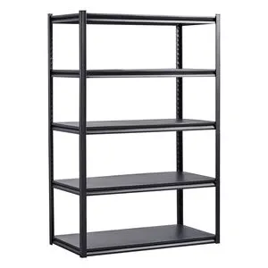 5 Tier Carbon Steel Garage Storage Shelving 24x48x72 Inch Industrial Standing for Storing Larger Items