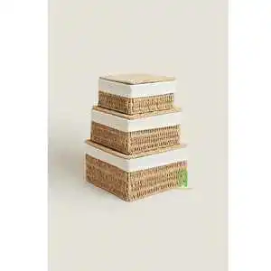 OEM Accepted Compact Set of 3 Woven Storage Baskets