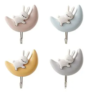 Creative Cartoon Hook Cute Non Perforated Adhesive Hook Door Rear Kitchen Bathroom Wall Strong Load Bearing Sorting Storage Hook