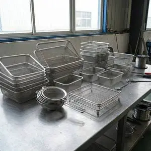 CNC Precision Welded 304 Stainless Steel Storage Basket Factory Direct OEM ODM Mesh Basket Industrial Kitchen Bathroom