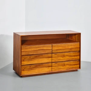 Simple Nordic Modern Sustainable Durable Comfortable Fashionable Teak Chest Drawers 6 Drawers for Bedroom Indonesian Legal Wood