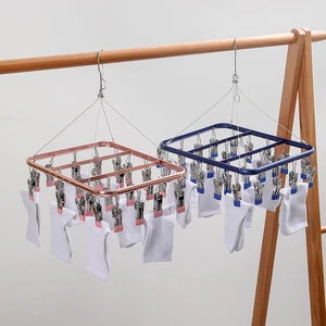 Shiyong High Quality Metal Triangle Socks Drying Hanger Hooks Clips-Space Saving Durable Household Laundry Organizer