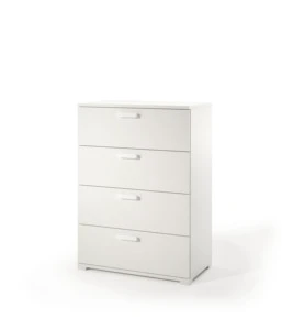 Terraneo 4-Drawer Solid Wood Dresser with Metal Runners Modern Freestanding Bedroom Furniture Made in Italy Ergonomic Handles