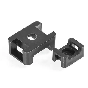 Hoored Copper & PE Flat/Circle Nail Clip Electric Cable Wire Organizer Fixed Seat Black/White 1U*19