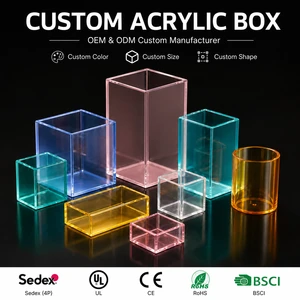 Customizable Colourful Acrylic Box for Macarons Cosmetic Pen Holder Gift Dust-proof Display Acrylic Showcase