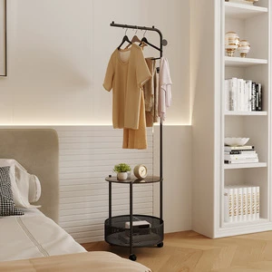 Factory Direct Floor-standing Coat Rack Bedside Cabinet All-in-One Hat Stand Luxury Clothing Rack Movable Storage Rack
