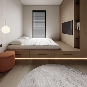 Custom Modern Tatami Hidden Bed Wall Queen Size Minimalist Dressing Table One Wardrobe Bed Cabinet Storage For Bedroom