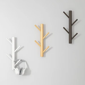 Creative Pine Wall Hook Children's Room Decorative Shelf Wooden Back Storage Shelf Wall Coat Rack Hooks
