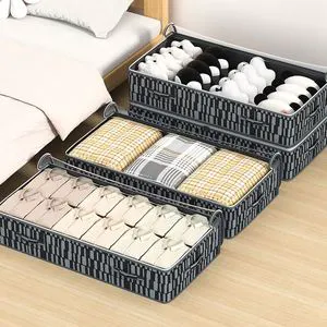 Underbed Storage Bin Clothes Storage Container Under Bed Organizing Bins Storage Bag for Blanket