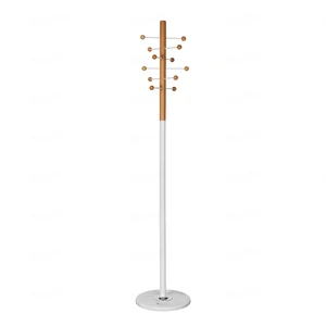 OEM Iron Freestanding Adjustable Height 12 Hook Multipurpose Coat Rack Stand Modern Design Home Storage DIY