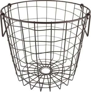 Bronze Stackable Round Wire Storage Baskets, Metal Organizer Bins for Kitchen Pantry, Onion Potato Produce, Set of 2