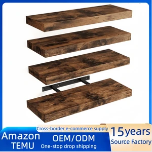 FloatingShelves 4-Tier Wall-mounted Storage Rack 40x15x3cm Movable Dustproof Moisture-proof for Living Room Dining Room TV