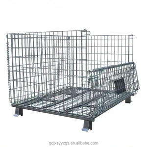 High Quality Hot Dip Zinc Iron Steel Metal Cage Warehouse Storage Mesh Container Wire Basket
