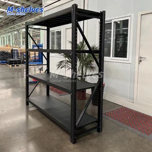 Light Steel Slotted Industrial Steel Frame Multi-Level Storage for Garages with 100kg Load Capacity and Corrosion Protection