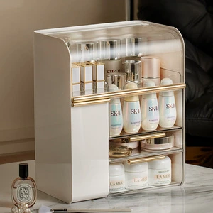 Storage Box Cosmetics Large Capacity Desktop Dustproof Lipstick Light Luxury Dressing Table Skincare Storage Rack